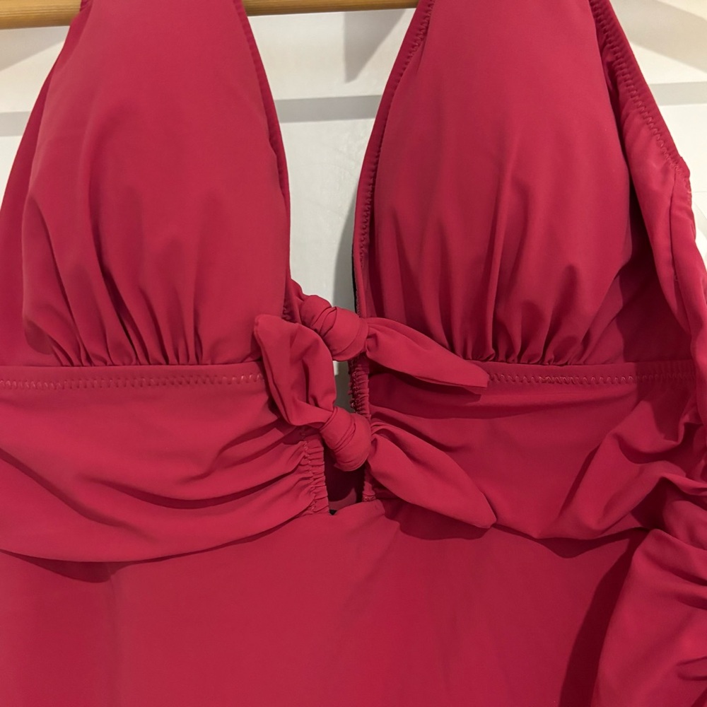NWT Gottex Pink Bow Swimsuit Top Tankini Size 10 - Picture 2 of 9